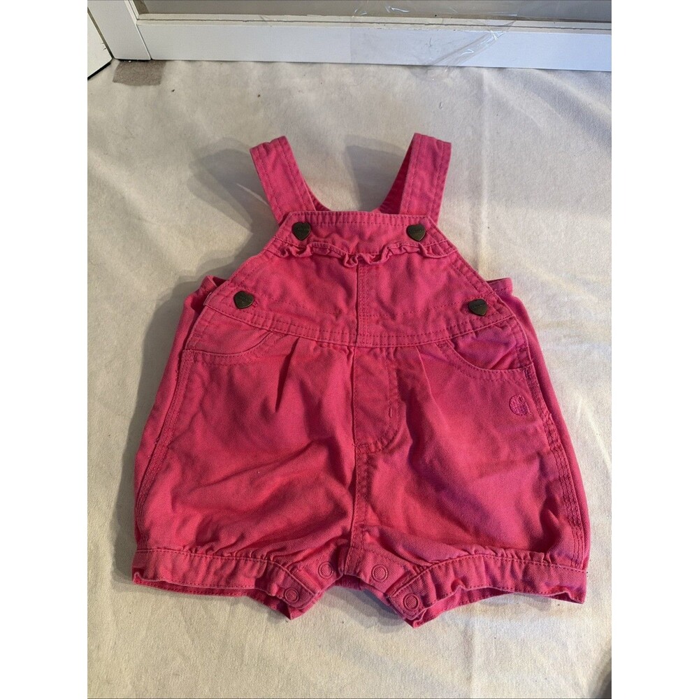Carhartt Baby Girls 6mo Pink Overall Shortalls